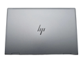HP laptop on a gray background